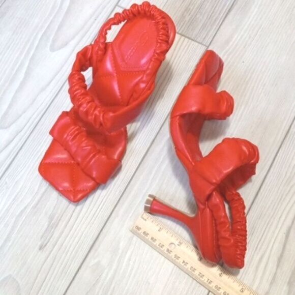 (53-3544) Ermonn Womens Square Open Toe  Sandals Sz 5 - Picture 3 of 11